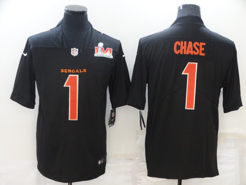 Men Cincinnati Bengals #1 Chase Black 2022 Super Bowl Vapor Untouchable Limited Nike NFL Jersey->philadelphia 76ers->NBA Jersey